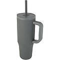 Termohrnek se silikonovým brčkem 900ml, šedá