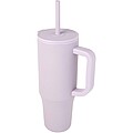 Termohrnek se silikonovým brčkem 900ml, světle fialová
