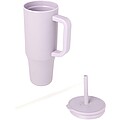 Termohrnek se silikonovým brčkem 900ml, světle fialová