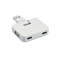 TOGAR Plastový čtyřportový USB rozbočovač, bílá