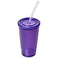 Transparentní dvouvrstvý kelímek, 350ml, fialový