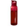 Transparentní láhev na pití, 650ml, recyklovaný plast, červená