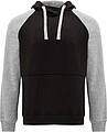 Unisex dvoubarevná mikina ROLY BADET, černá/šedá XS