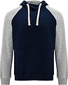 Unisex dvoubarevná mikina ROLY BADET, námořní modrá/šedá L
