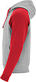 Unisex dvoubarevná mikina ROLY BADET, šedá/červená, XS