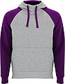 Unisex dvoubarevná mikina ROLY BADET, šedá/fialová, XS