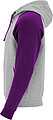 Unisex dvoubarevná mikina ROLY BADET, šedá/fialová, XS