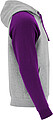 Unisex dvoubarevná mikina ROLY BADET, šedá/fialová, XS