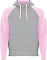 Unisex dvoubarevná mikina ROLY BADET, šedá/růžová XS