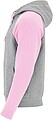 Unisex dvoubarevná mikina ROLY BADET, šedá/růžová XS