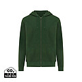 Unisex mikina na zip s kapucí Iqoniq Abisko, tmavě zelená, velikost XXS