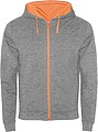 Unisex mikina ROLY FUJI, šedá melanž/oranžová, S