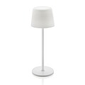 USB dobíjecí stolní lampa z RCS recyklovaného plastu, bílá