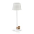 USB dobíjecí stolní lampa z RCS recyklovaného plastu, bílá