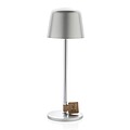 USB dobíjecí stolní lampa z RCS recyklovaného plastu, stříbrná