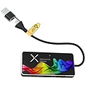 USB hub 8v1 s duálním vstupem a 6 porty, černá