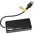 USB hub 8v1 s duálním vstupem a 6 porty, černá