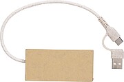 USB hub s bambusovým povrchem