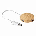 USB rozbočovač, hnědá
