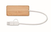 USB rozbočovač s bambusovým povrchem