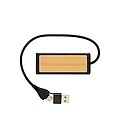 USB rozbočovač s duálním vstupem Link z RCS plastu a bambusu, černá