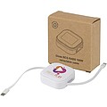 Vysouvací datový a 100W rychlonabíjecí kabel 5 v 1 z recyklovaného materiálu s nářadím na smartphone, bílá