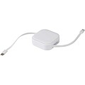 Vysouvací datový a 100W rychlonabíjecí kabel 5 v 1 z recyklovaného materiálu s nářadím na smartphone, bílá