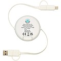 Vysouvací datový synchronizační a rychlonabíjecí 45W kabel 5 v 1 o délce 100 cm z recyklovaného plastu a hliníku, stříbrný