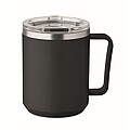 ZAFER Dvoustěnný termohrnek z nerezové oceli, 400 ml, černá