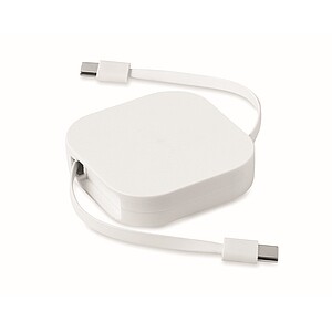 100W zatahovací nabíjecí kabel, bílá