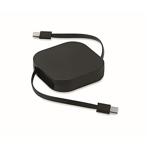 100W zatahovací nabíjecí kabel, černá