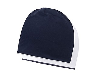 ANOMANDER Oboustranná hladká zimní čepice, námořnická modrá/bílá - reklamní čepice