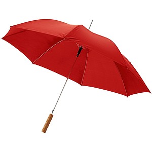 Automatický deštník, dřevěná rukojeť, červená - reklamní deštníky