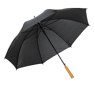 Automatický holový deštník s rukojetí v dřevěném vzhledu, pr. 103cm, černý - reklamní deštníky