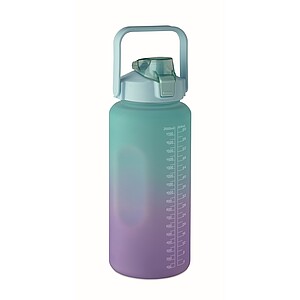 BAHAR Sportovní láhev na vodu, RPET 2000 ml, tyrkysová/fialová - reklamní předměty