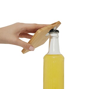 Bambusový podtácek s otvírákem, hnědá