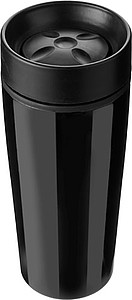 BERGIL Dvoustěnný termohrnek, nerez/plast, 0,45 l, černý - reklamní předměty