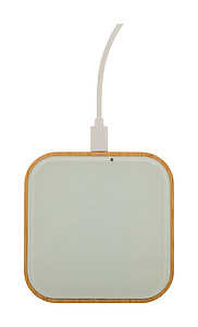 Bezdrátová nabíječka, kombinace tvrzeného skla a bambusu