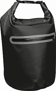 Černý batoh na jedno rameno s reflexním pruhem