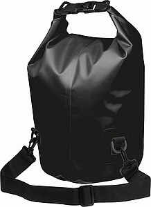 Černý batoh na jedno rameno s reflexním pruhem