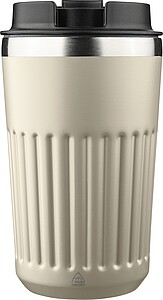 Cestovní hrnek z recyklované nerezové oceli, 400 ml, béžová