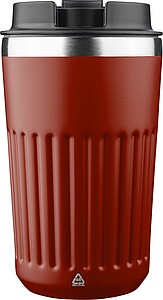 Cestovní hrnek z recyklované nerezové oceli, 400 ml, vínová