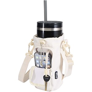 Cestovní taška na láhev z recyklovaného materiálu, krémově bílá - reklamní předměty