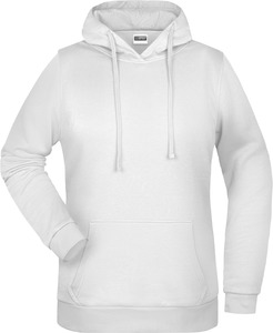 Dámská mikina s kapucí James Nicholson sweat hoodie women, bílá, vel. S