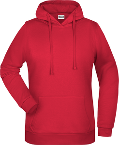 Dámská mikina s kapucí James Nicholson sweat hoodie women, červená, vel. S