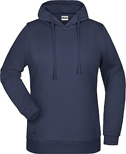 Dámská mikina s kapucí James Nicholson sweat hoodie women, námořní modrá, vel. S