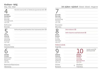 Diář týdenní kapesní A7 Vario Lyra - Hibiscus 2026