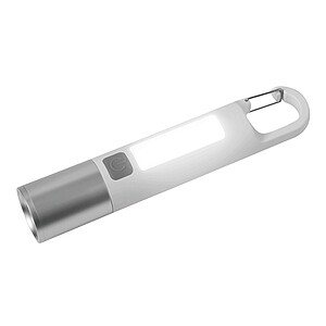 Dobíjecí LED svítilna, bílá/stříbrná