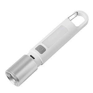 Dobíjecí LED svítilna, bílá/stříbrná