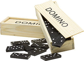 DOMINO Společenská hra, dřevěná krabička ekologické předměty